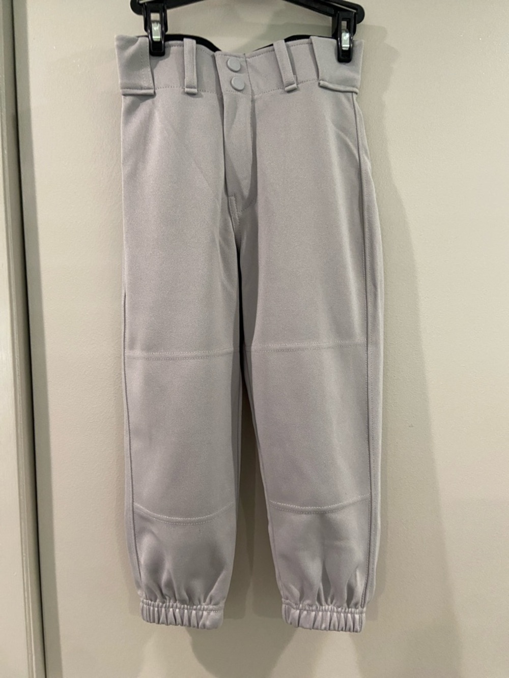 Kids Elastic Cuff Baseball Pants - Light Gray